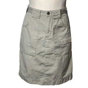 Eddie Bauer Kahki Cargo Skirt Womens 4 Wide Belt Loops Cotton Knee Length Pocket